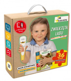 Zestaw Kakadu: książka Zwierzęta lasu z piórem interaktywnym, mówiącymi puzzlami i plakatem